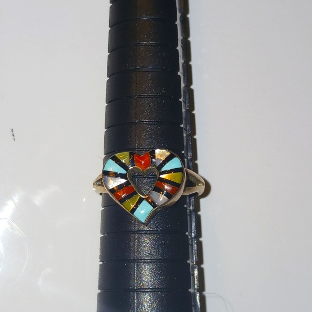 Ring Size 6 1/2 Enameled over ?Silver